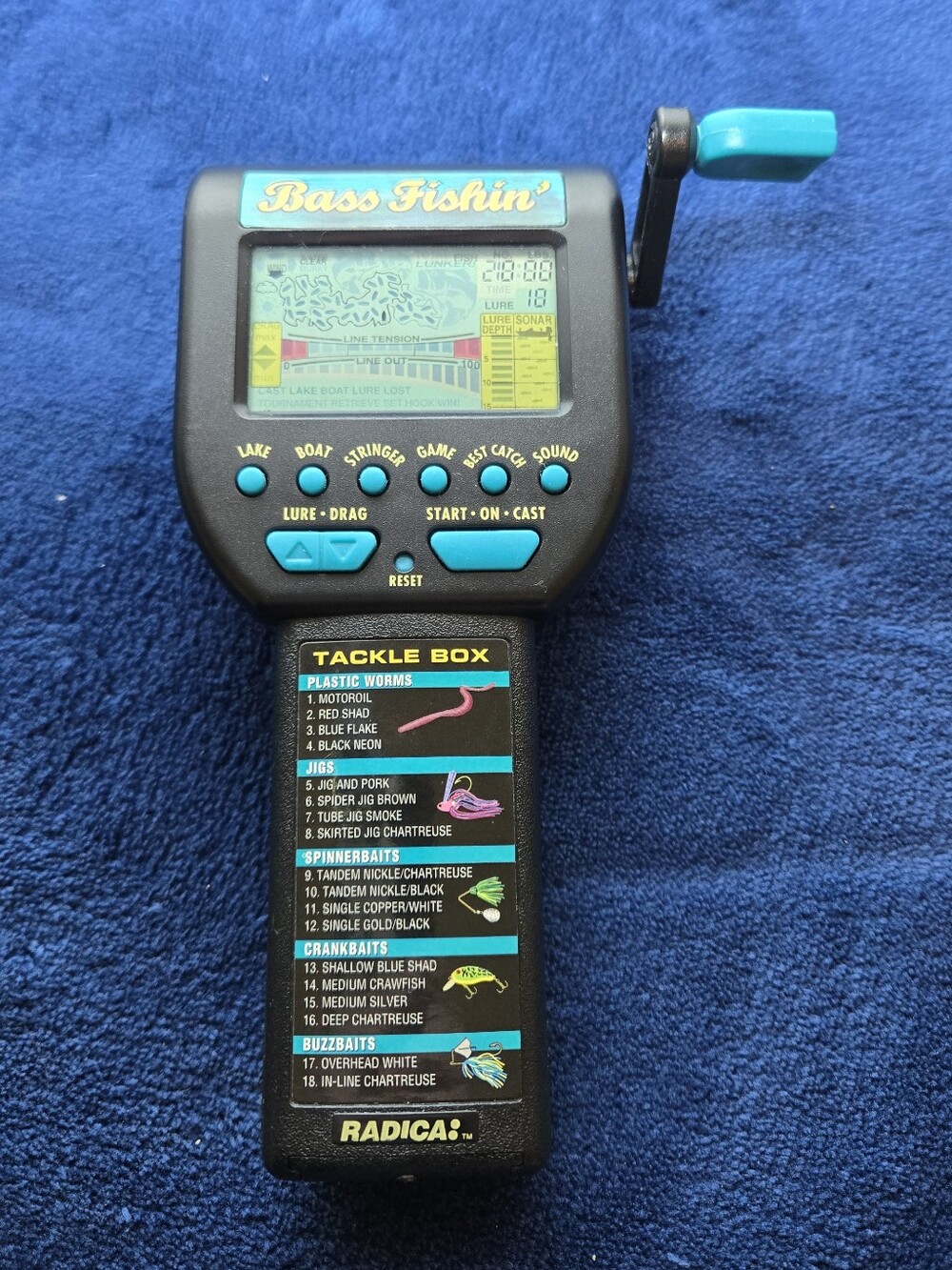 Vintage Radica Bass Fishin’ Handheld Electronic Game Model 3732 Tested Works